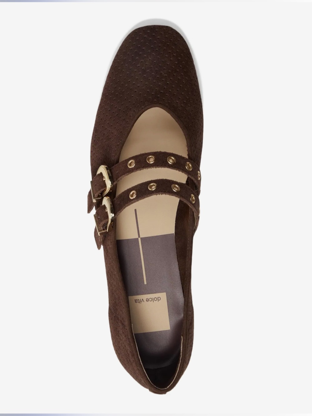 Dolce Vita Baylee Grommet Dark Brown Ballet Flats - Picture 2 of 12
